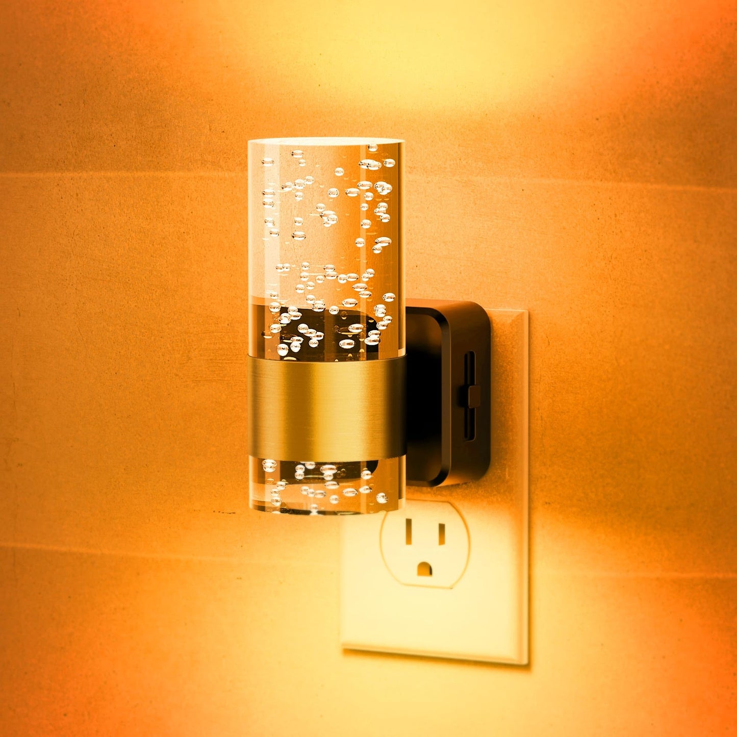 JandCase Night Light, Dimmable LED with Auto Light Sensor, 1 Pack, Gold-Amber, Model C-GY19707US