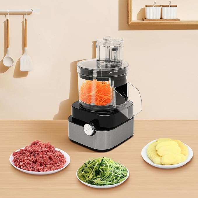 Commercial Food Processor,600W Electric Vegetable Dicer Chopper,Professional Veggie Shredder with 900PRM,Multifunctional Meat Grinder Blender,Food Chopper for Onions,Potatoes,Meat