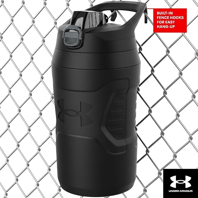 Under Armour 32 oz Insulated Water Bottles - Sports Water Jug with Fence Hook, Leak Resistant for Baseball, Football & More, 32 oz Insulated, High-Vis Comic