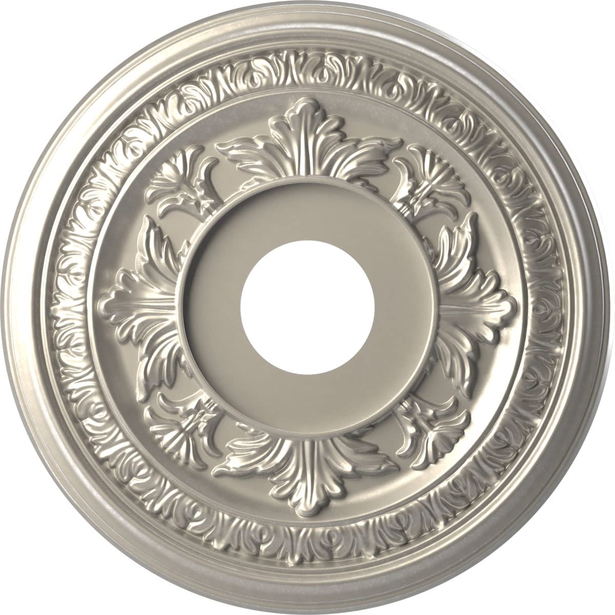 Ekena Millwork Cmp16Babal Baltimore Thermoformed Pvc Ceiling Medallion (Fits Canopies Up To 6 1/2), 16Od X 3 1/2Id X 1P, Bright