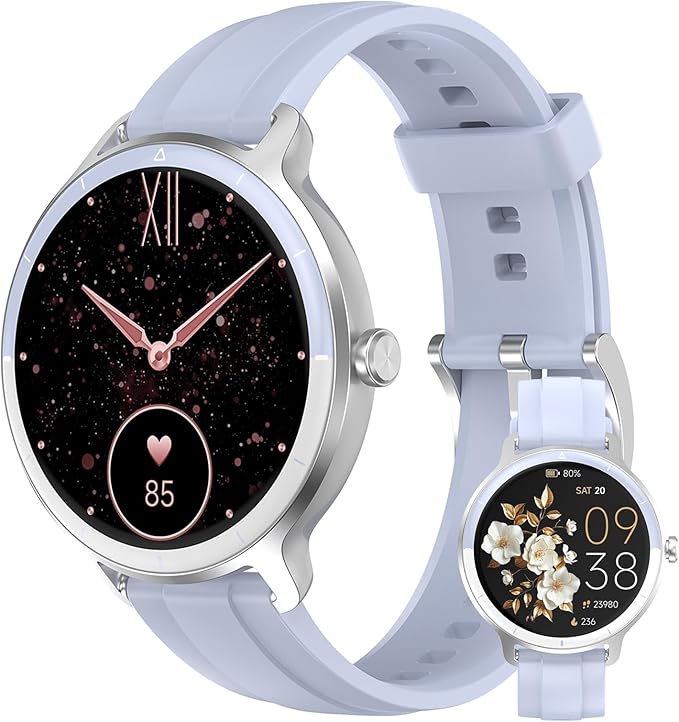 PROTKPETS Smart Watches for Women Men 1.27" HD Fitness Tracker with Heart Rate/Sleep/Step/SpO2 Monitor, IP68 Waterproof Wa...