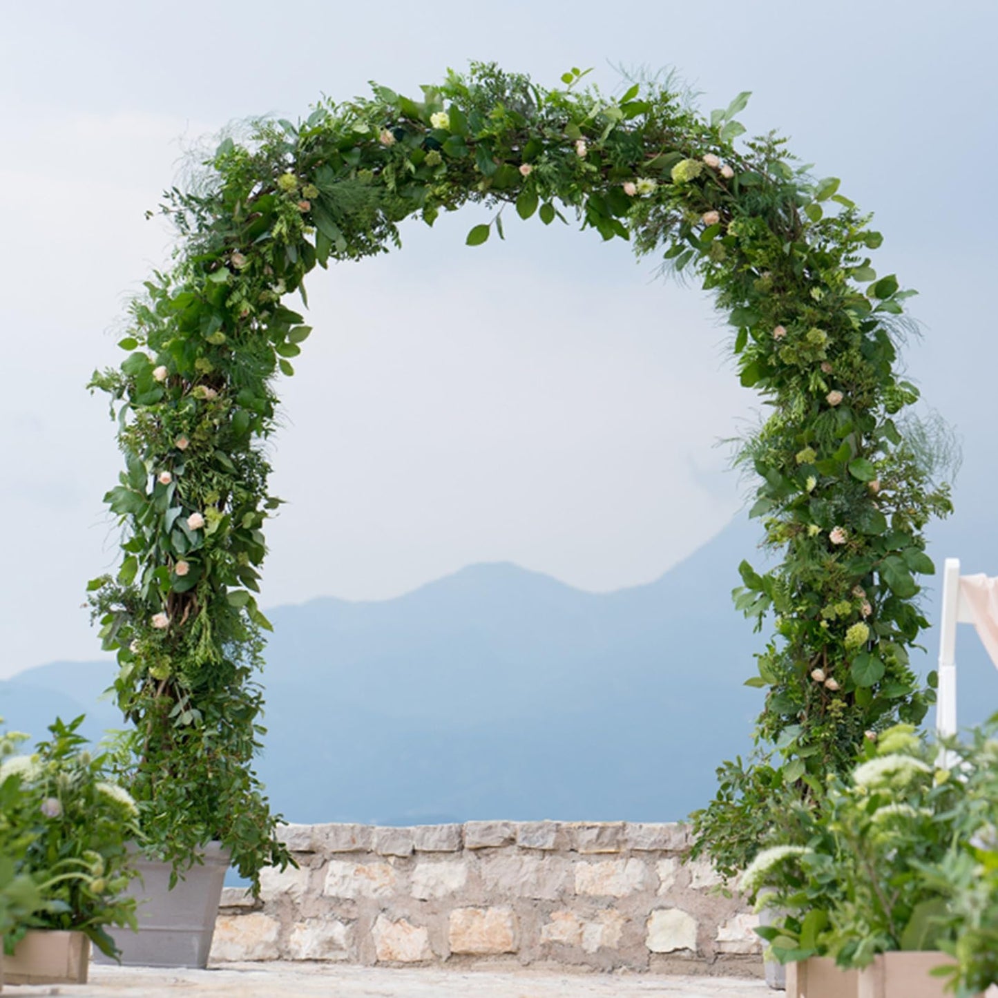 Metal Garden Arch Pergola for Climbing Plants and Wedding Events 11.5ft Tall Rose Arbor and Bridal Backdrop Stand