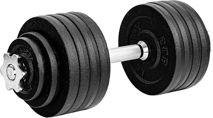 Yes4All Old School Adjustable Dumbbell Set with Weight Plates, Star Lock Collars/Connector, 40lbs to 200lbs Adjustable Wei...