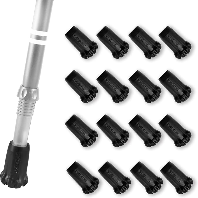 TREKOLOGY Black Trekking Pole Tips Replacement - Hiking/Walking Stick Tips for Walking Poles