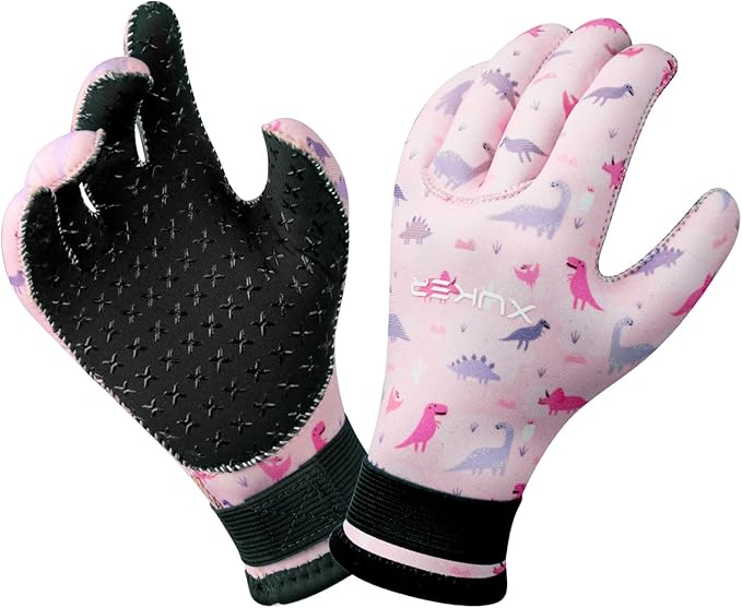 XUKER Kids 3mm Neoprene Wetsuit Gloves - Thermal Warmth for Diving, Scuba, Snorkeling, Kayaking & Swimming - Youth Water S...