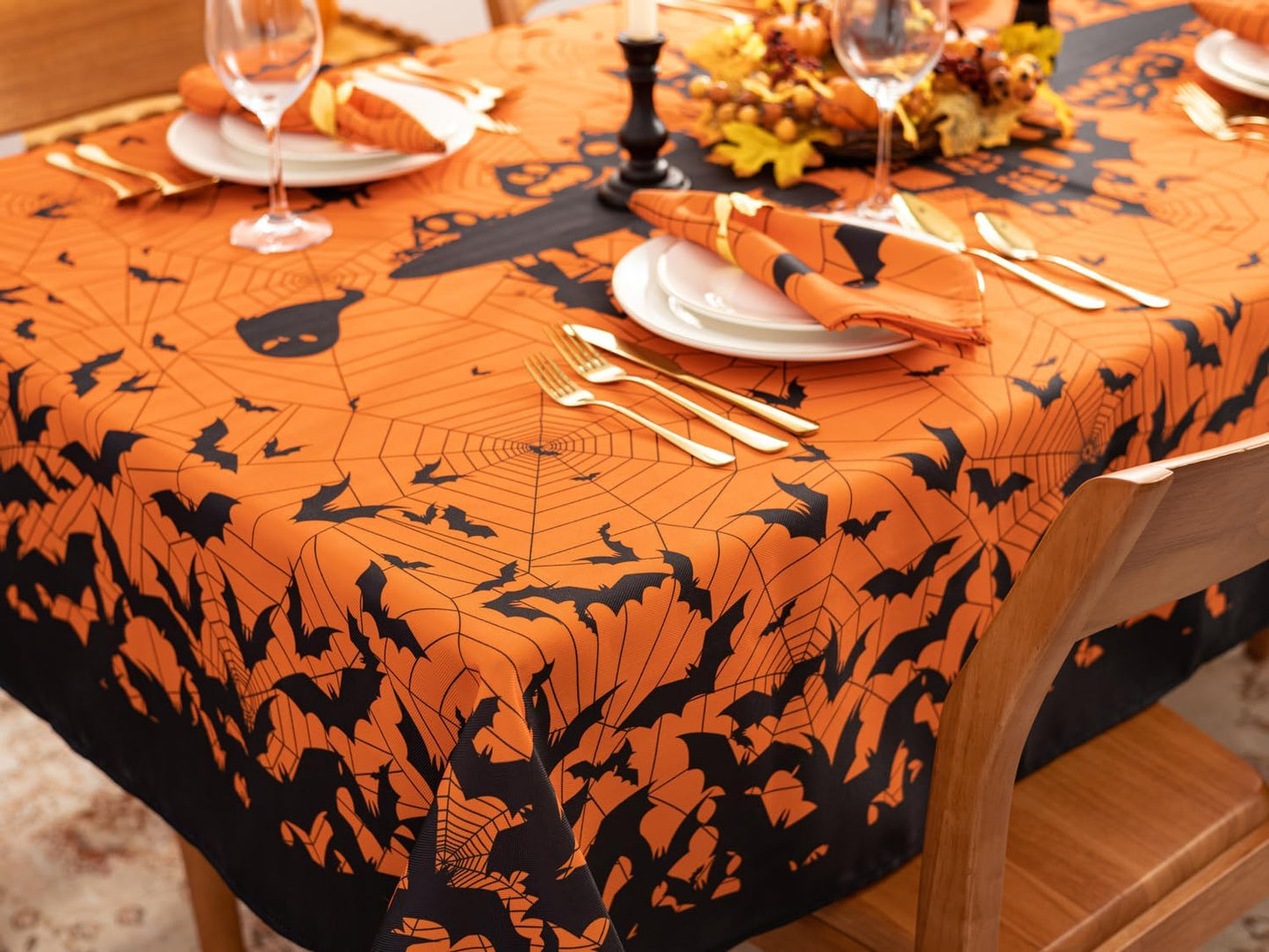 YiHomer Halloween Silhouettes Tabletop for Halloween Decorations, Dinner Parties and Scary Movie Nights, Horror Night, Tablecloth, 52 x 70 Rectangle