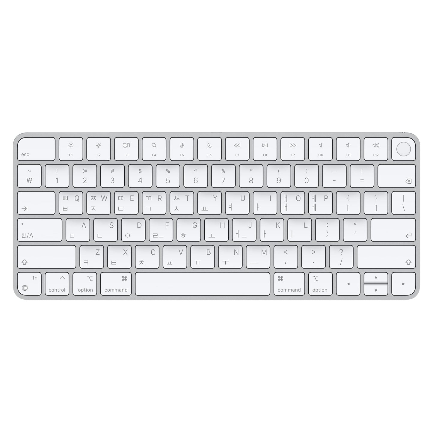 Apple Magic Keyboard With Touch Id: Wireless, Bluetooth, Rechargeable. Works With Mac Computers With Apple Silicon; Korean - Whi