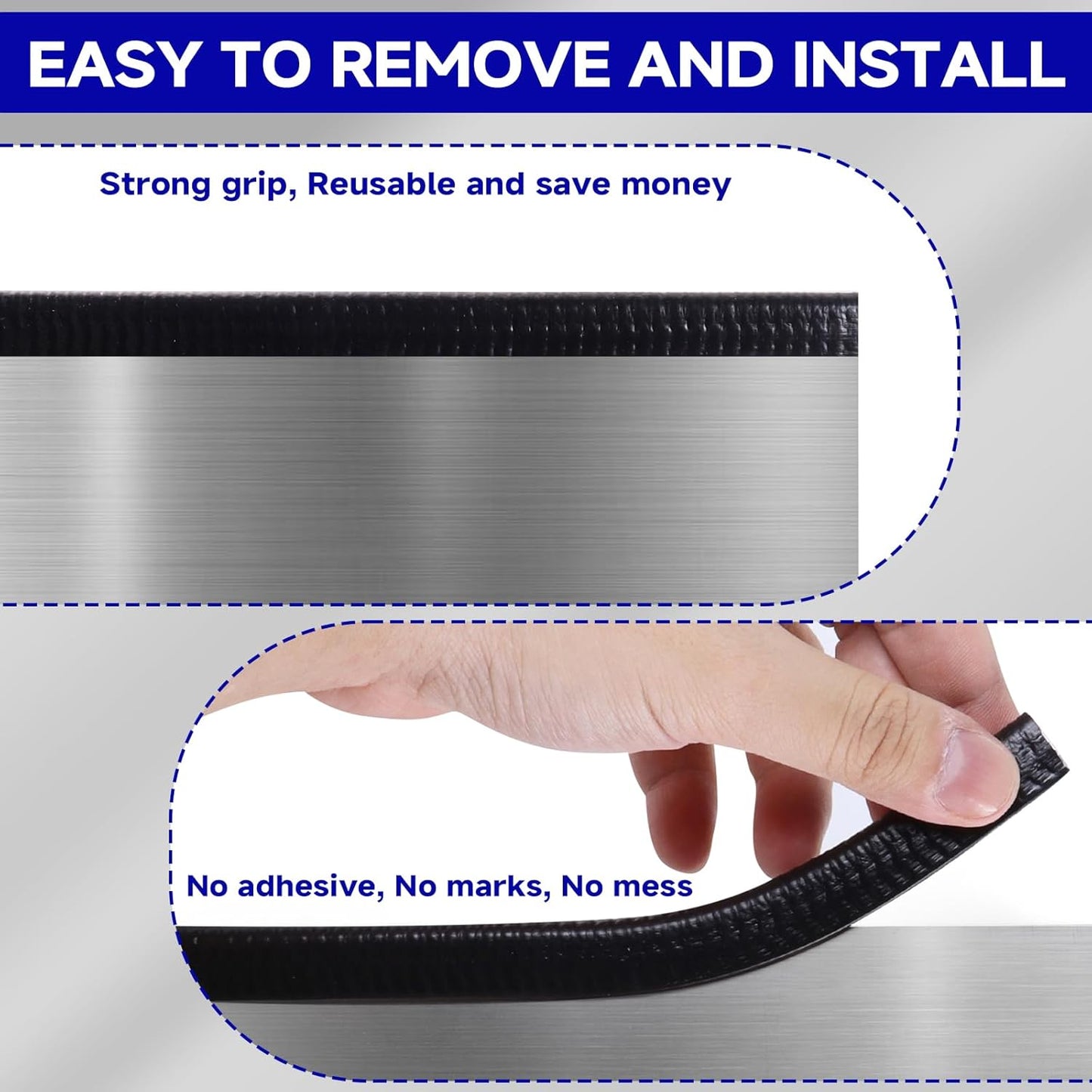 Rubber Edge Trim, U Channel Edge Trim with Metal Clips Edge Guard Protector, PVC Rubber Seal Strip for Sheet Metal, Car Doors, Hatches, Table Corners, Fit 3/64" to 1/4"(1.2mm-6.4mm), 6.5Ft, White