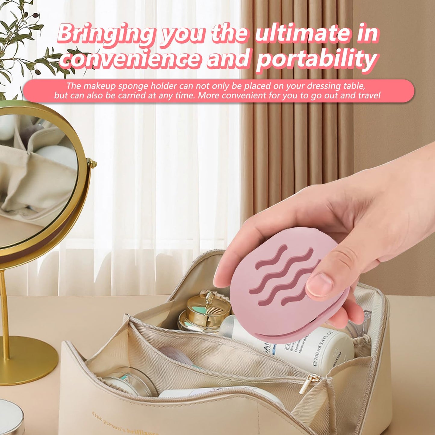TIKIUKI 2PCS Makeup Sponge Holder Beauty Blender Bolder Makeup Sponge Case Breathable Make Up Sponge Case Essentials Suitable fo
