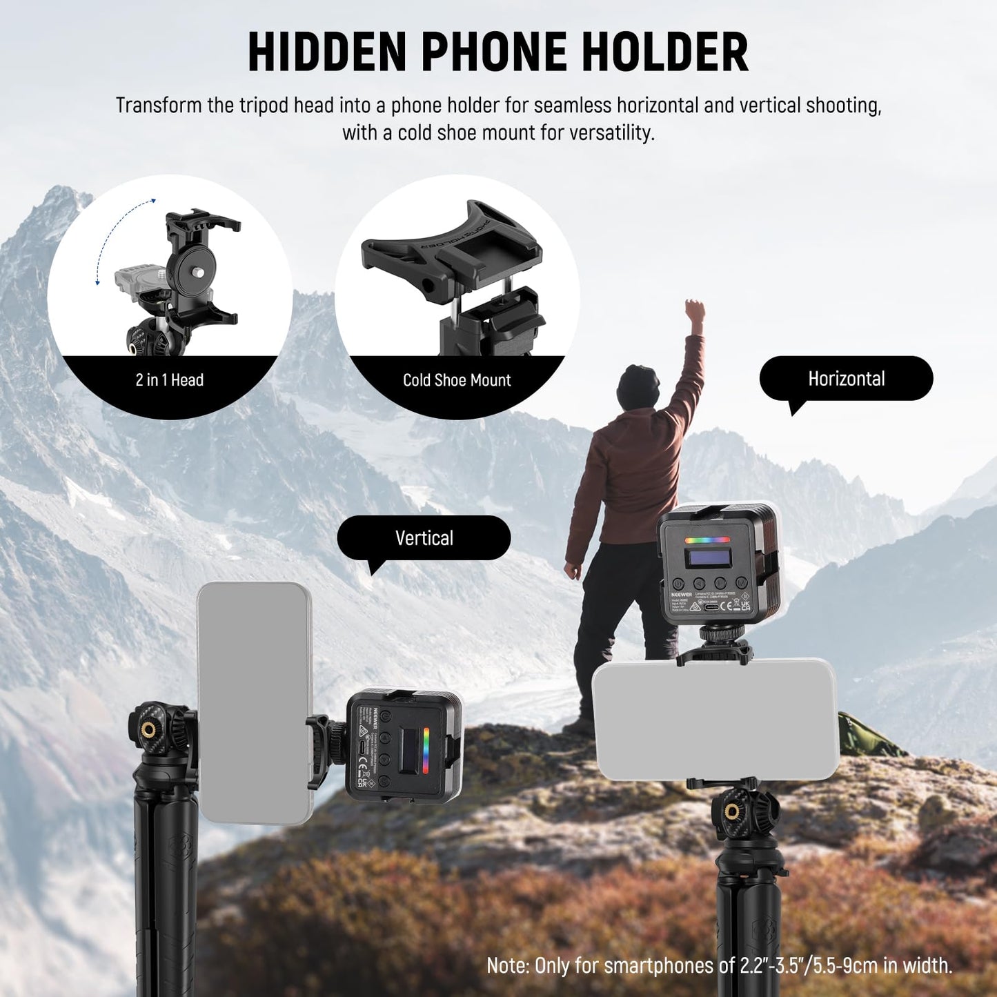 Neewer Tripod For Iphone With Remote, Mini Flexible Phone Tripod Stand Vlog Selfie Stick With Phone Holder & Action Camera Adapt
