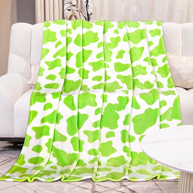 Lime Green Throw Blanket - Cozy Lightweight Fuzzy Fleece Throw for Couch, Bed, Sofa, Home Decor, Travel, Camping | Christmas Birthday Gifts for Girls, Women, Teens 50"x60"