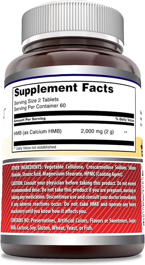 Amazing Formulas HMB 2000mg per Serving 120 Tablets Supplement | Non-GMO | Gluten Free | Made in USA (2 Pack)