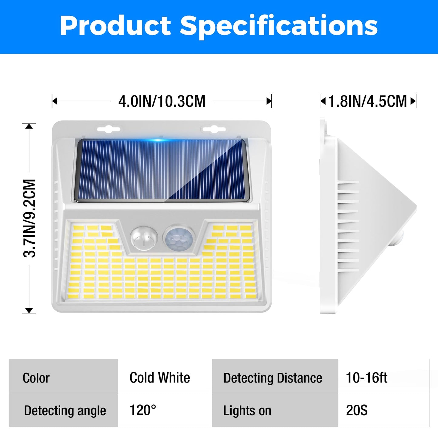 Peasur Solar Lights Outdoor Waterproof [12 Packs/140 LEDs], 3 Lighting Modes Motion Sensor Ultra Bright Security Lights for Outside Fence Patio Deck[White]