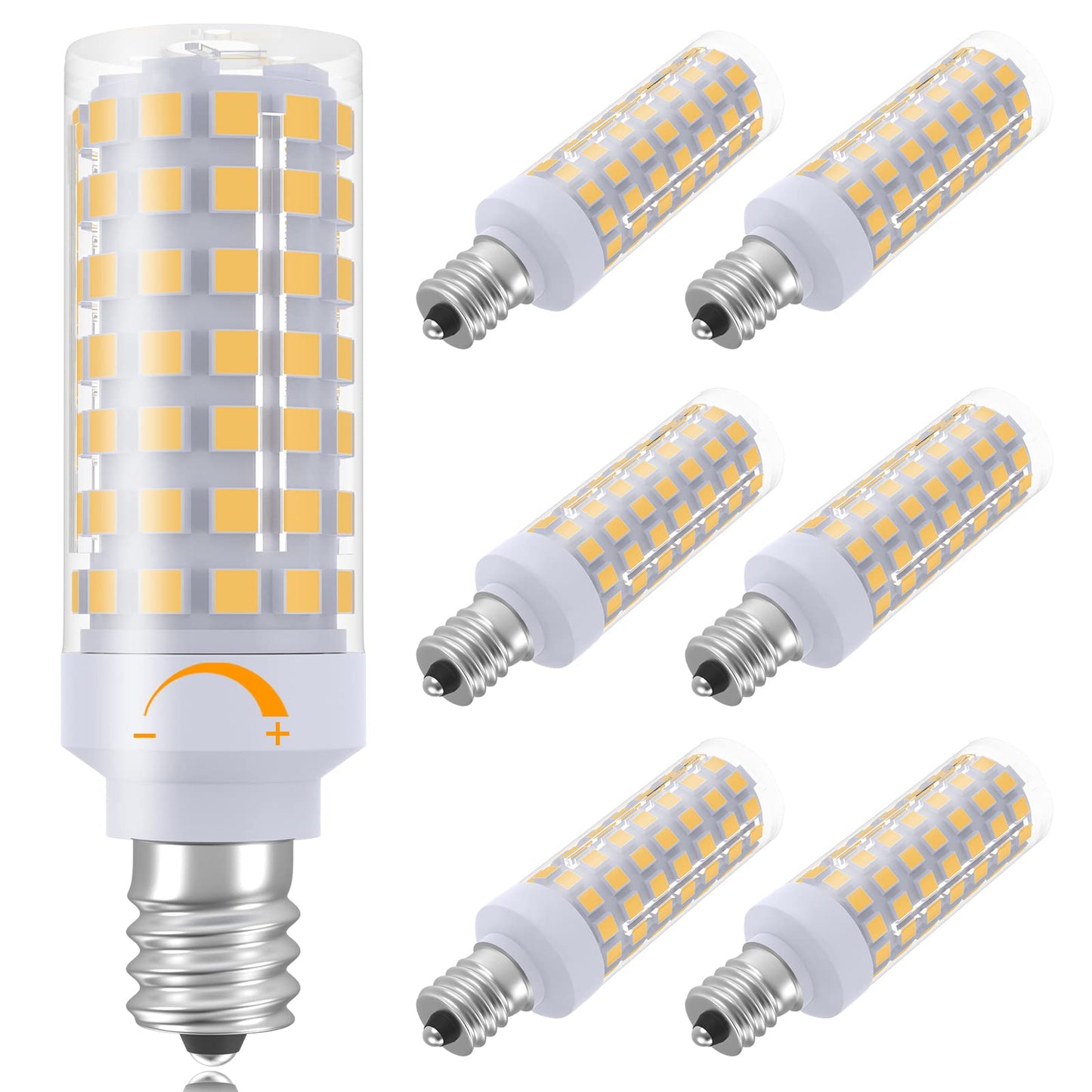 TAIYALOO E12 LED Bulb Dimmable 7W, Warm White 3000K, 6 Count Pack, Candelabra Replacement, Model E12-88-283
