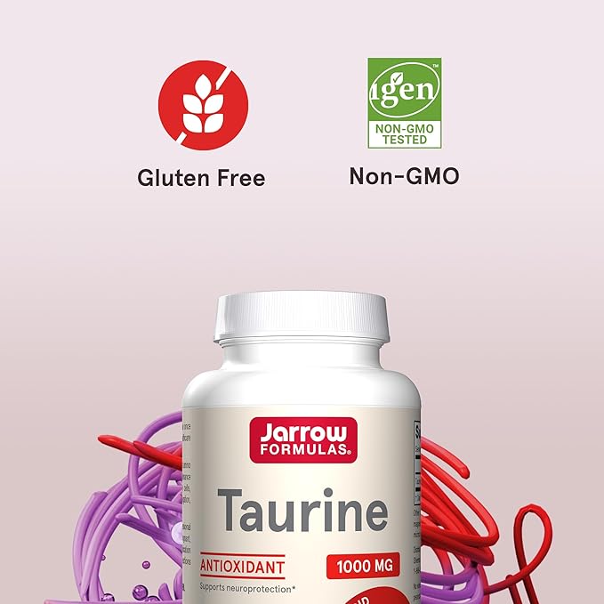 Jarrow Formulas Taurine 1000 mg, Dietary Supplement, Amino Acid Supplement for Brain Health Support, 100 Capsules, 100 Day Supply, (Pack of 12)