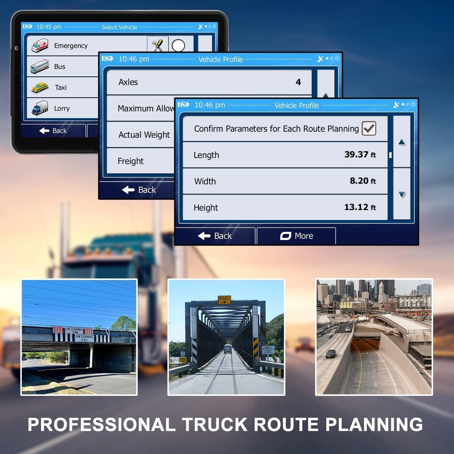 Gps Navigator For Car Truck Rv, 9     Trucker Gps For Semi Truck 2025 Map, Real Voice Spoken Turn-By-Turn Direction Reminding Na