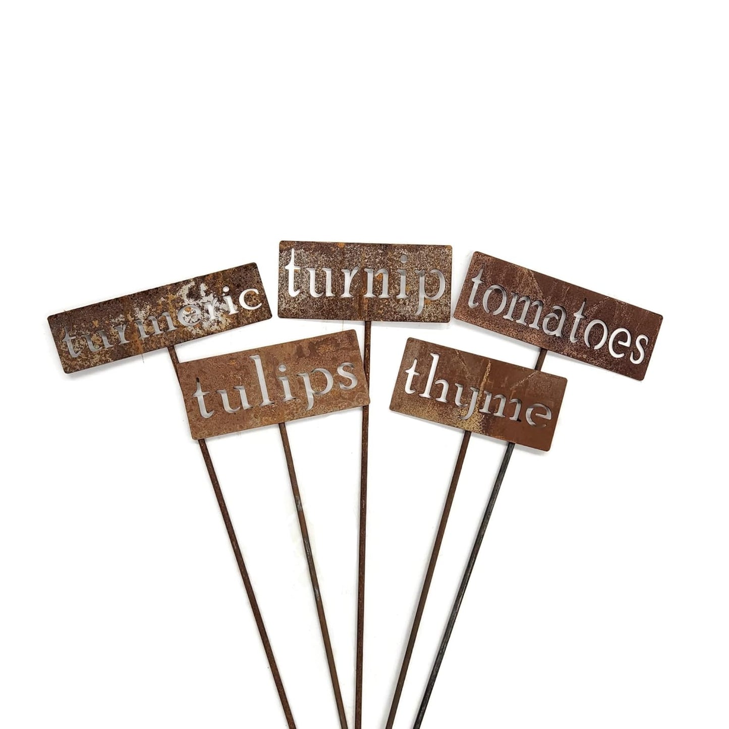 Classic Metal Garden Markers 19 Inches Tall (thyme, Naturally Rusted)