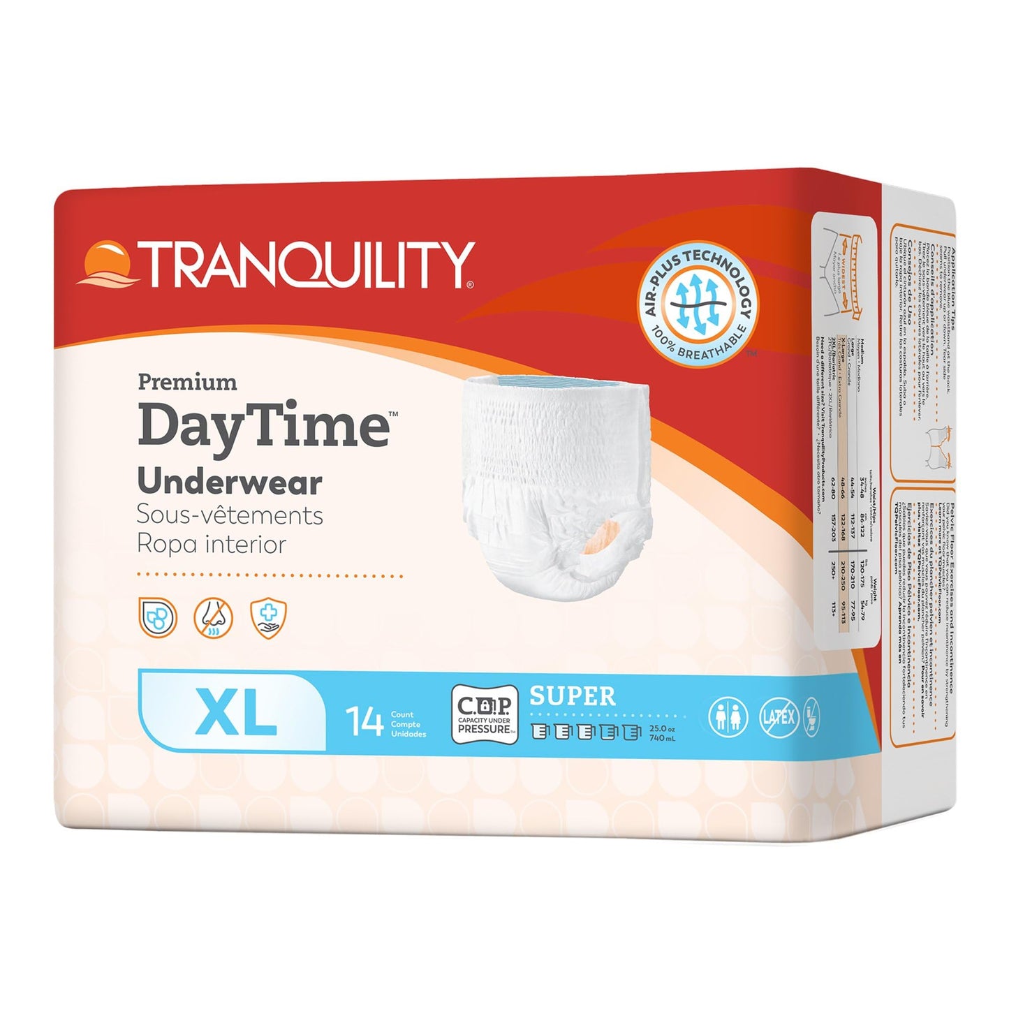 Tranquility Premium Daytime Disposable Absorbent Underwear (14 Count) - XL, 48-66 in. Waist - Super Absorbency, Breathable All-Day Comfort - Adult Diapers