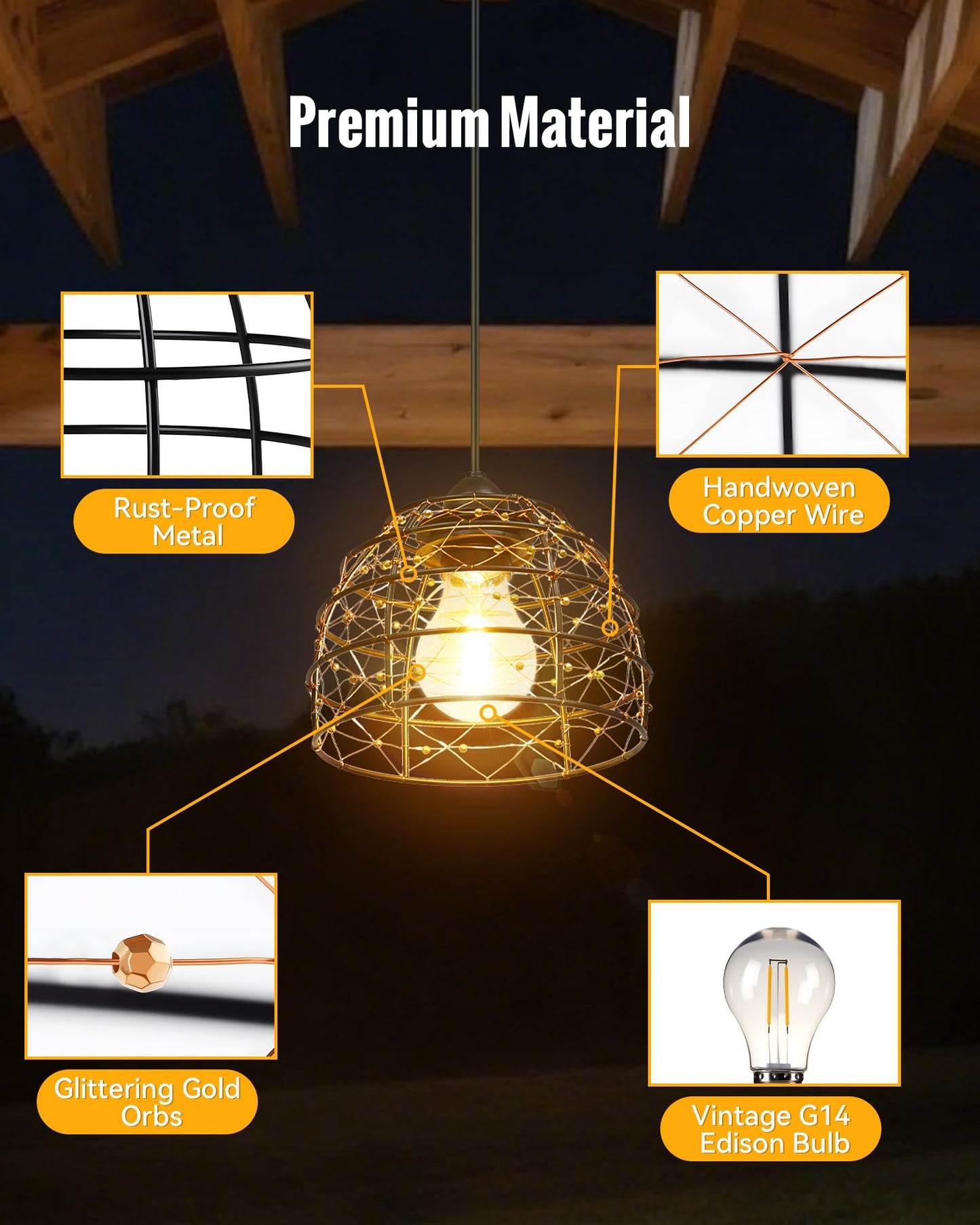 Solar Pendant Light Indoor Outdoor  4/6/8 H Timer  Dimmable Bohemian Hanging Solar Shed Gazebo Chandelier Lights Outdoor Waterproof For Patio  Porch  Gazebo  Pergola  Kitchen Decor Lighting