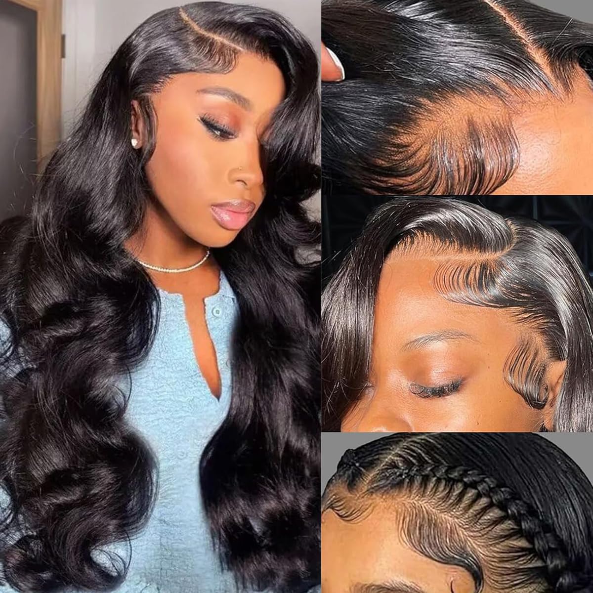 HANGFIRST 20 Inch 13x6 Body Wave Lace Front Wigs Human Hair Pre Plucked 180% Density HD Transparent Lace Frontal wig Human Hair