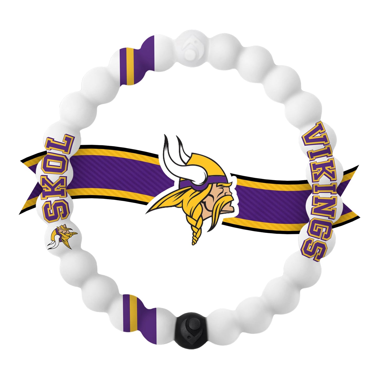 Lokai NFL Football Collection Silicone Beaded Bracelet, Minnesota Vikings Classic (Extra Large) - Beaded Bracelet for Women & Me