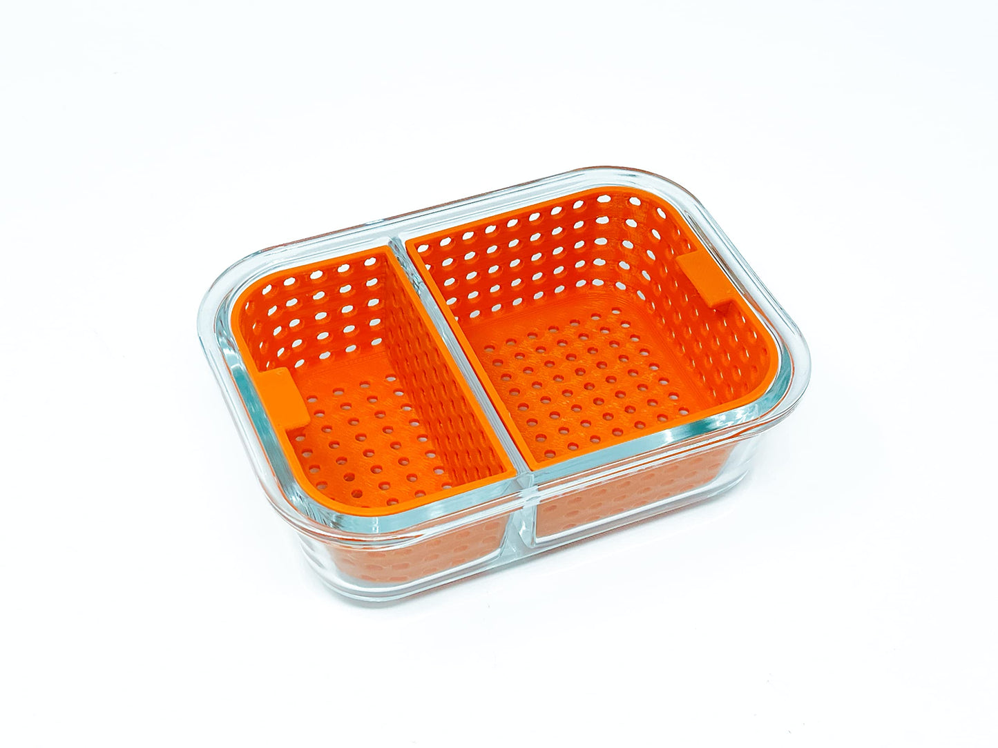 420 Trinkets Dual Dunk Iso Soak Cleaning Station (Large, Orange)