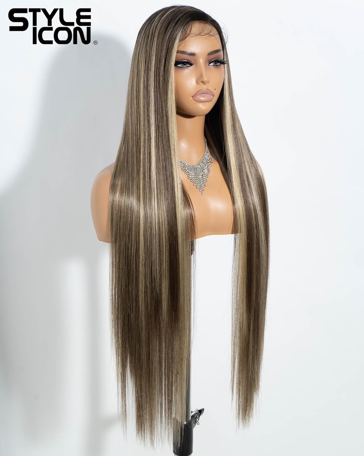 Style Icon 36” Super Long 13x4 Lace Wig - Easy-360 Lace Frontal with Baby Hair, NTSN4/UN8/12R, High Temperature Fiber