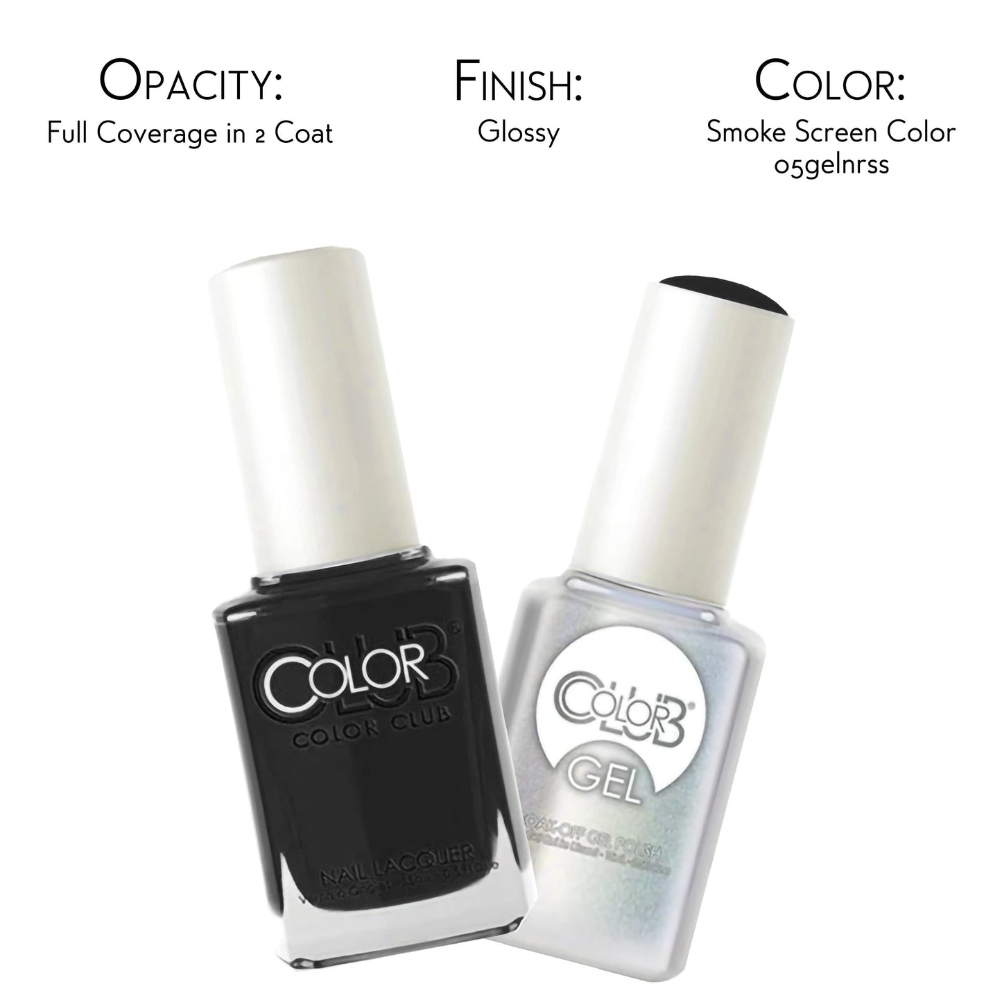 Color Club Smoke Screen Color Club Gel + Lacquer Duo Includes 1 Each Of 05gelnrss and 05anrss, 0.5 fluid_ounces