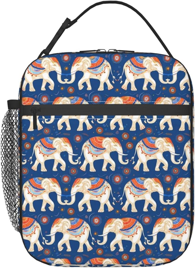 Elephant Lunch Box for Women Kids Girls Insulated Lunch Bag Lunchbox Adults Lunch Tote Bags Reusable Cooler for Work Office School Picnic Travel