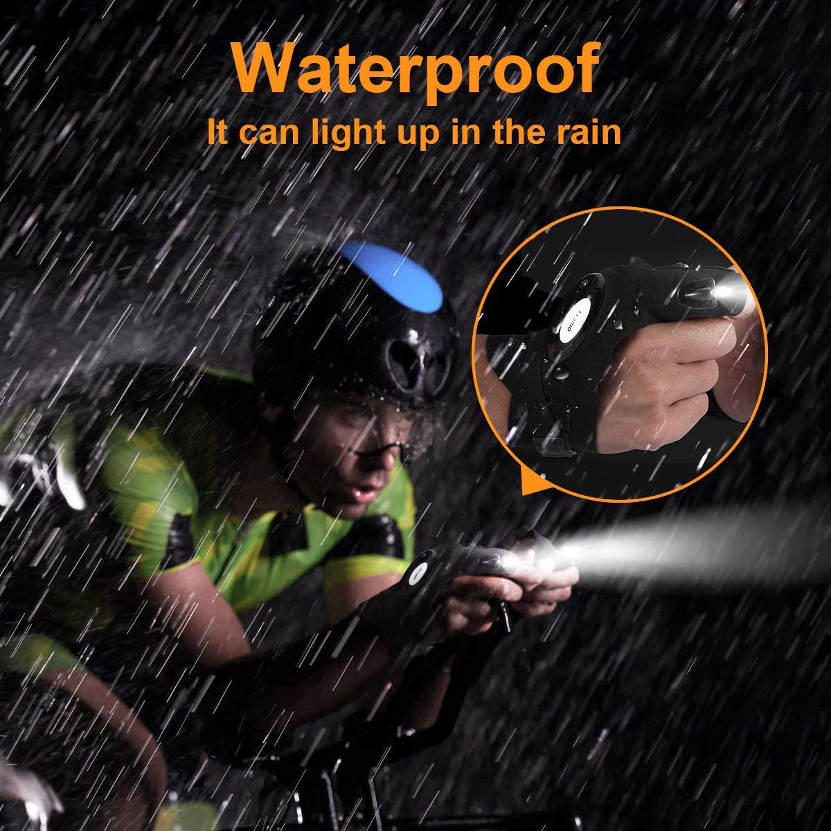 Biuonk Led Flashlight Gloves – X-Large Black Finger Lights For Repairing, Fishing & Camping – Cool Gadgets For Men & Boys