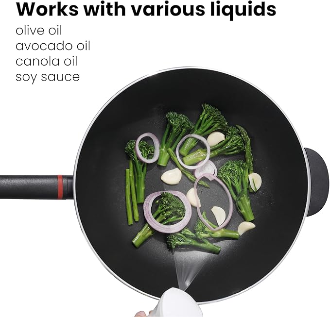 Mistifi Oil Sprayer 150ml glass bottle. Upgraded Version.Fine Mist Spray Bottle for Air Fryer, Olive Oil, Avocado Oil, Healthy Nonstick Frying, Commercial & Home Kitchen Use　(PS640)