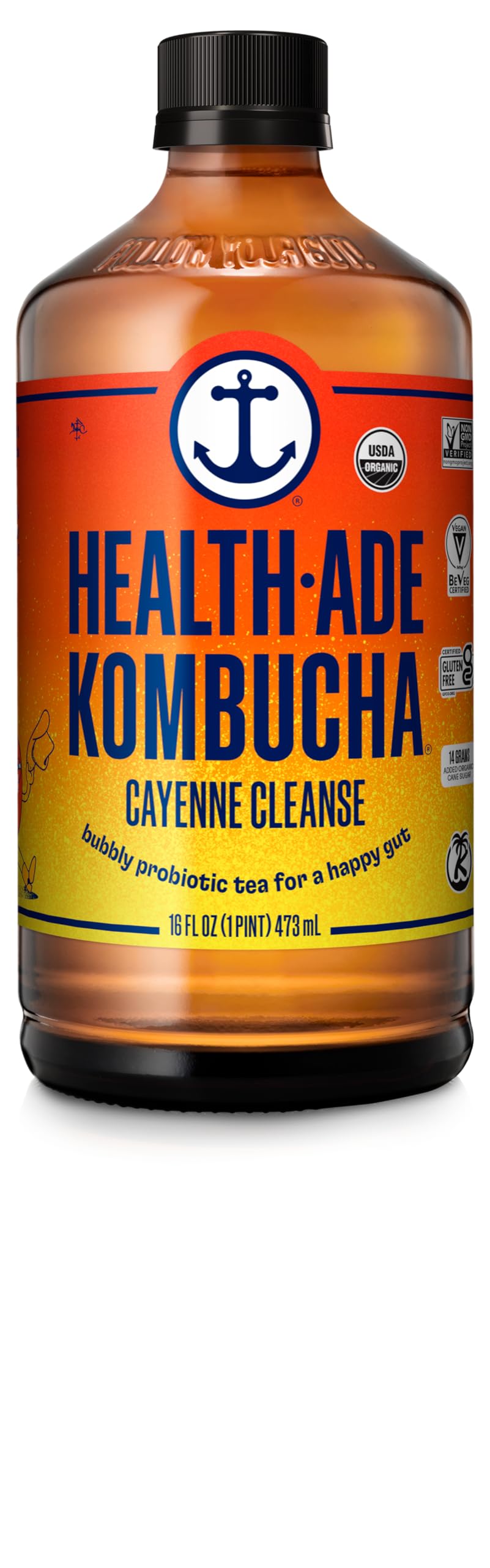 Health-Ade Kombucha, Organic, Cayenne, 16 fl oz