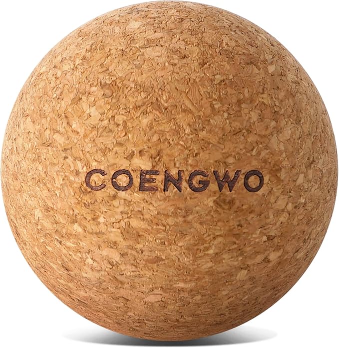 COENGWO Cork Massage Ball, Cork Myofascial Release Ball, Yoga Therapy Ball for Trigger Point Therapy, Muscle Knots, Deep T...