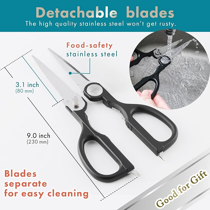 Japanese Multipurpose 9.0" Kitchen Scissors Come Apart Blade Stainless Steel Made in Japan