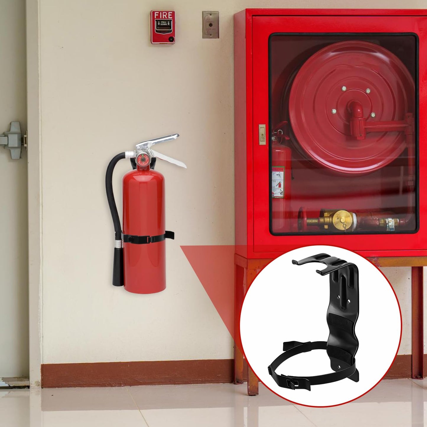 2pcs Home Fire Extinguisher Mount Bracket, 5 LB Metal Truck Fire Extinguisher Mounting Bracket, Mini Extinguishers Mount Holder Kit for Vehicle and Home