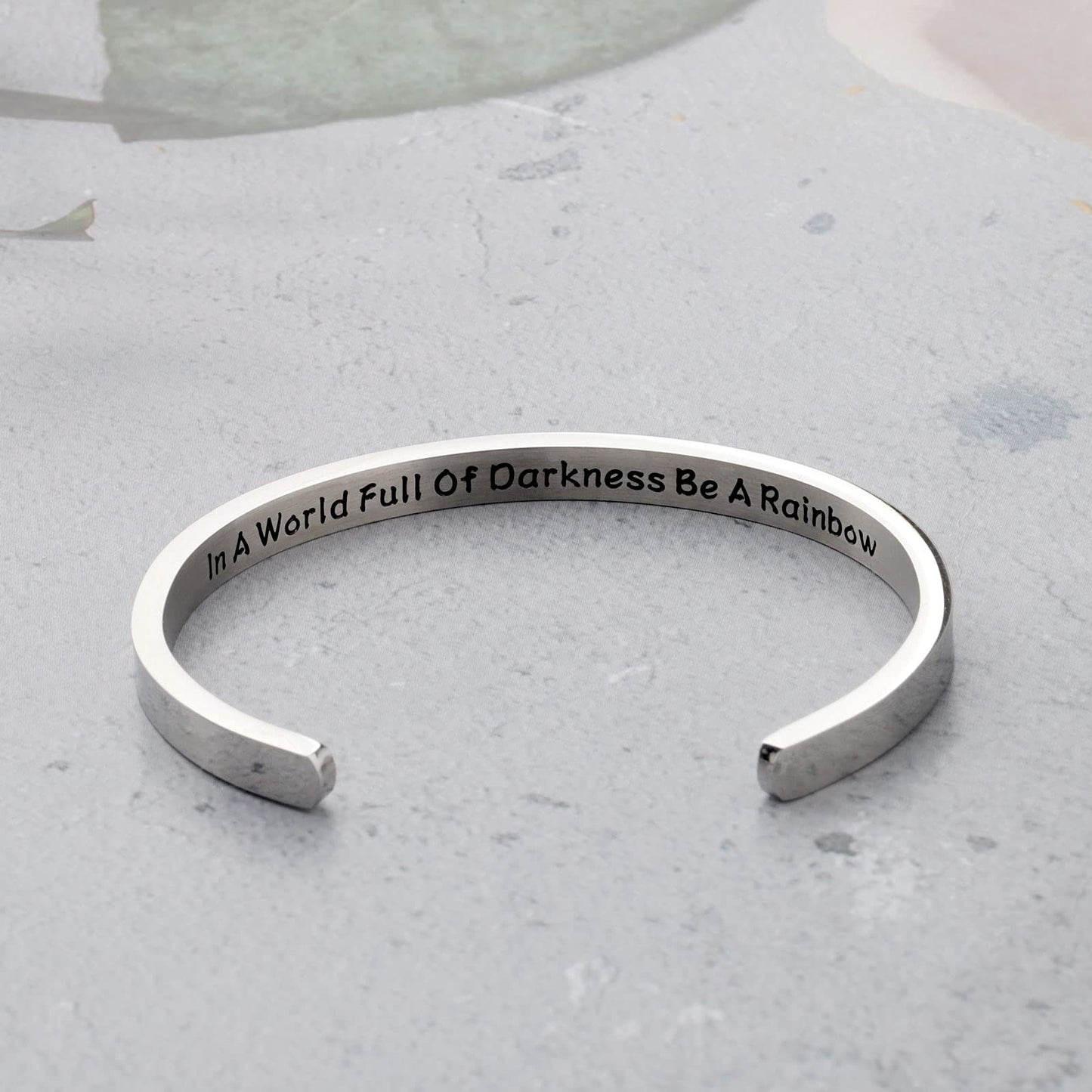 UJIMS LGBT Gay Pride Gift Rainbow Heart Cuff Bracelet In A World Full Of Darkness Be A Rainbow Gay Couple Pride Month Gift (Rain