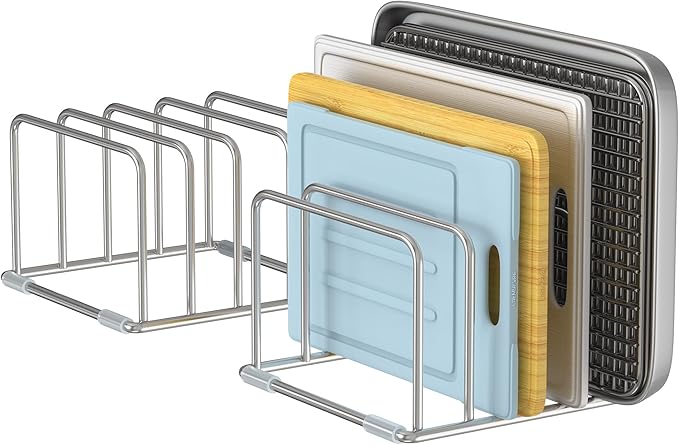 Cutting Board Stand, Cutting Board Rack, Cutting Board Organizer Stainless Steel, Cutting Board Holder for Countertop, Chopping Board Holder (2 Pack)