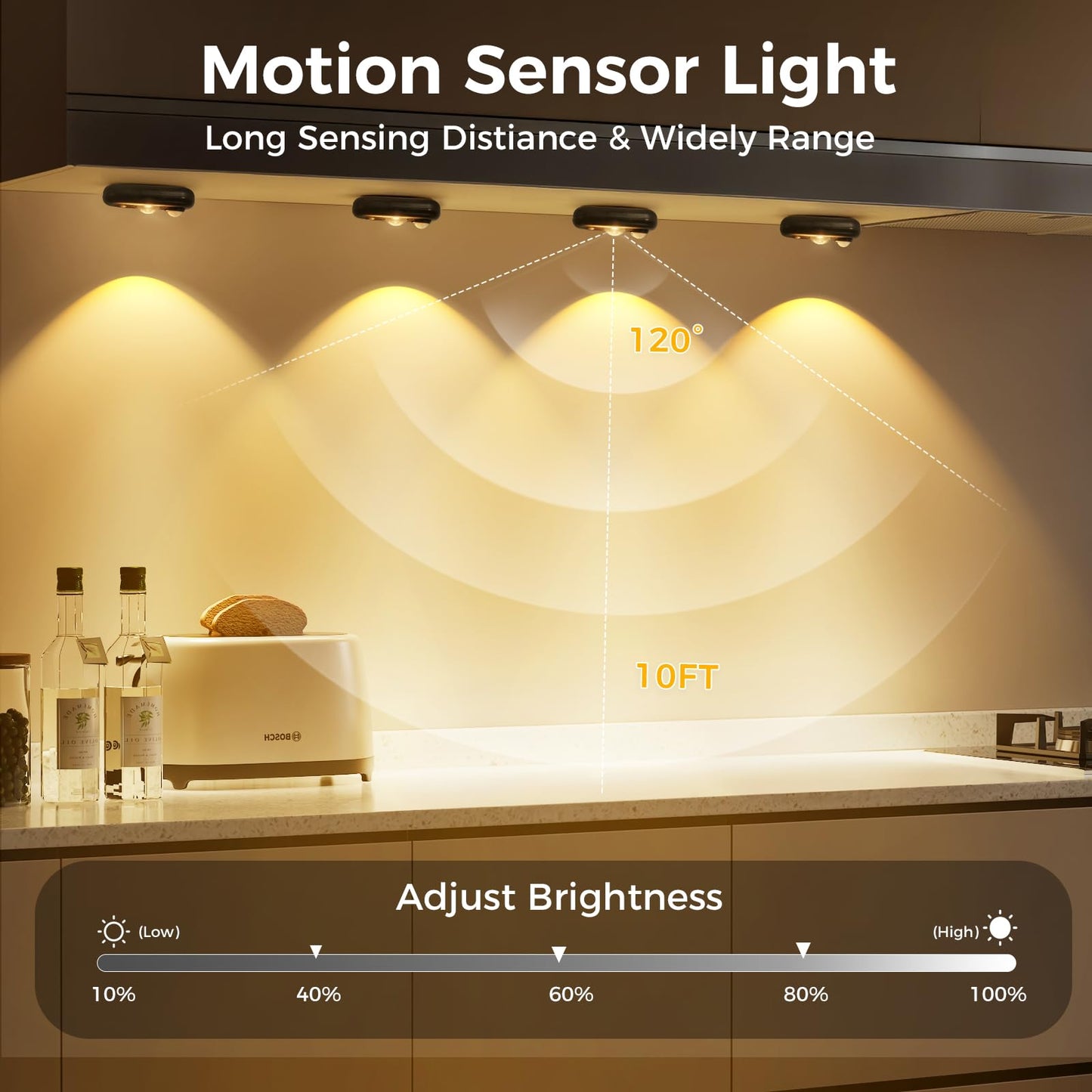 Glaresbot Led Motion Sensor Puck Lights  Small Rechargeable Under Cabinet Light  Dimmable Warm White Closet Lights  Wireless Under Cabinet Lighting For Drawer  Kitchen (6 Pack)