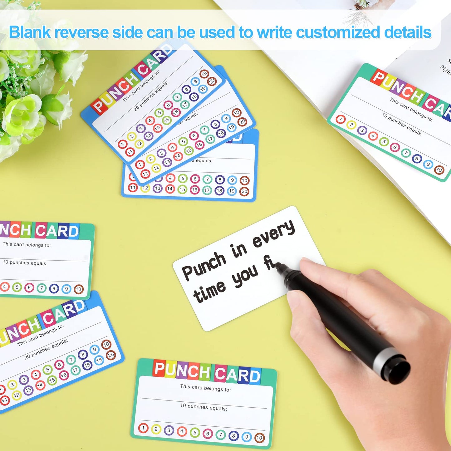 Punch Cards for Classroom, 240 Pack Kids Behavior Reward Punch Cards, Incentive Punch Card for kids, Business, Students, Teachers, 2 Styles