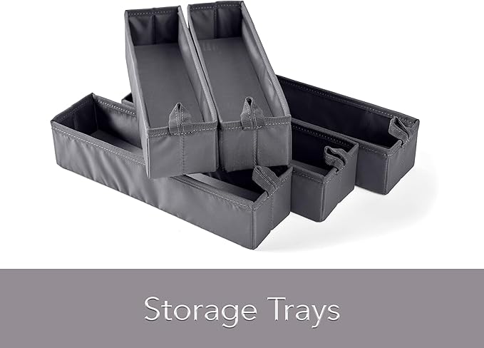 Covermates Keepsakes Flatware Storage Box - Stackable - Reinforced Handles - China Storage, Graphite