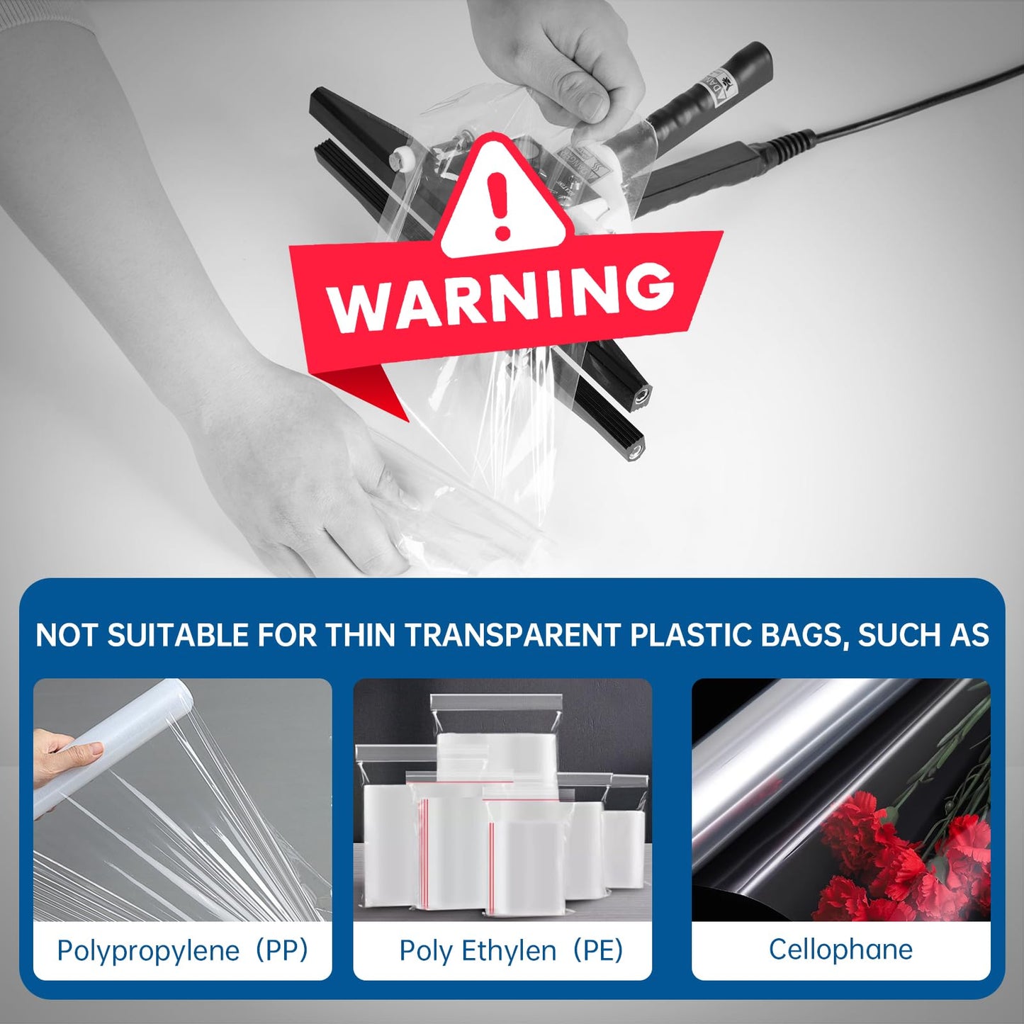 R-PACK Portable Hand Held Heat Sealer Machine-R-PACK FKR-200, 8 Inches, For Foil Bag, Kraft Bag, Mylar Bag