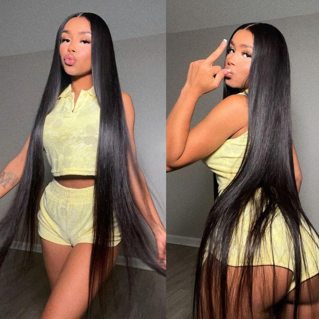 24 26 28 Inch 3 Bundles Human Hair Straight 12A 100% Unprocessed Brazilian Virgin Human Hair Bundlles Straight Natural Black, Tr