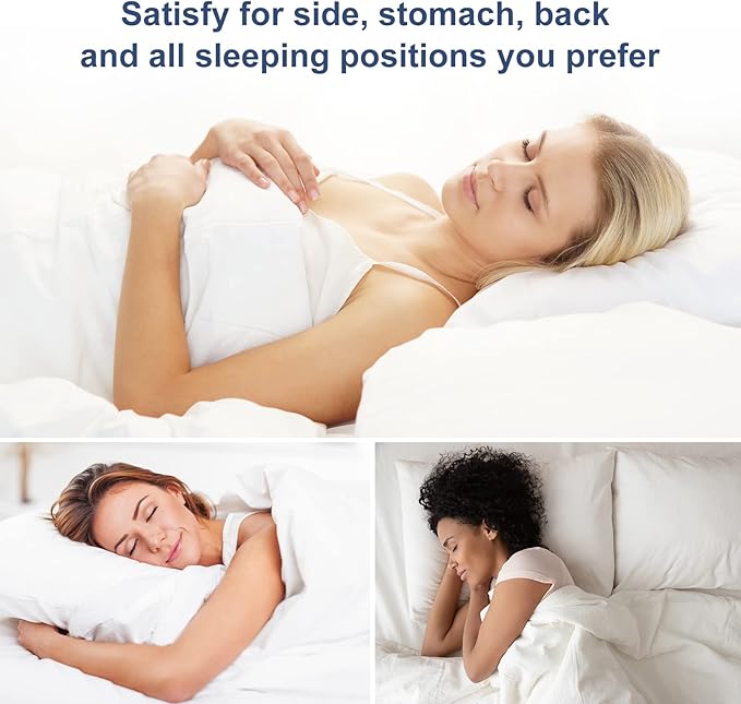 CozyLux Pillows Queen Size Set of 4, Hotel Quality Bed Pillows for Sleeping 4 Pack, Cooling Pillows for Side Back and Stomach Sleepers, Down Alternative Luxury Soft Supportive Fluffy Pillows (18x28)