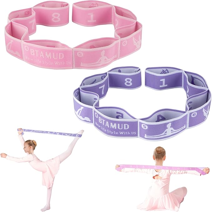 BTAMUD 2 Pcs Kids Stretch Bands Dance Stretching Straps for Children Gymnastics Equipment Dance Training Elastic Band for ...
