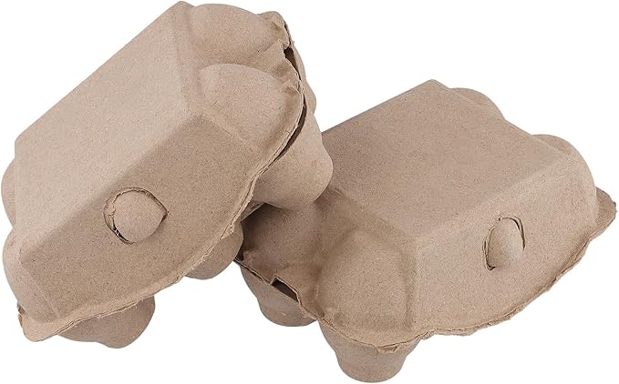 45 PCS 6 Count Egg Cartons Bulk,Paper Pulp Egg Trays Holder with Lid, Egg Container organizer,6 Egg Cartons Cheap Bulk for for Family, Farm, Market
