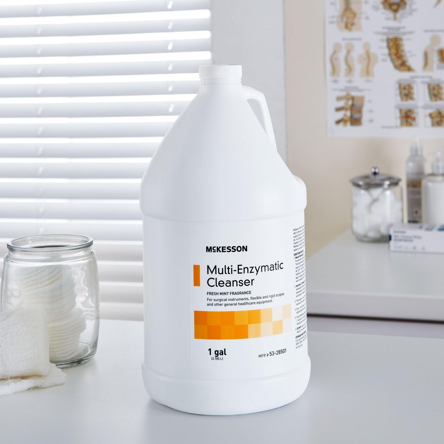 McKesson Multi-Enzymatic Cleanser for Surgical Instruments & General Healthcare Equipment, 1 Gallon [Pack of 1] Fresh Mint