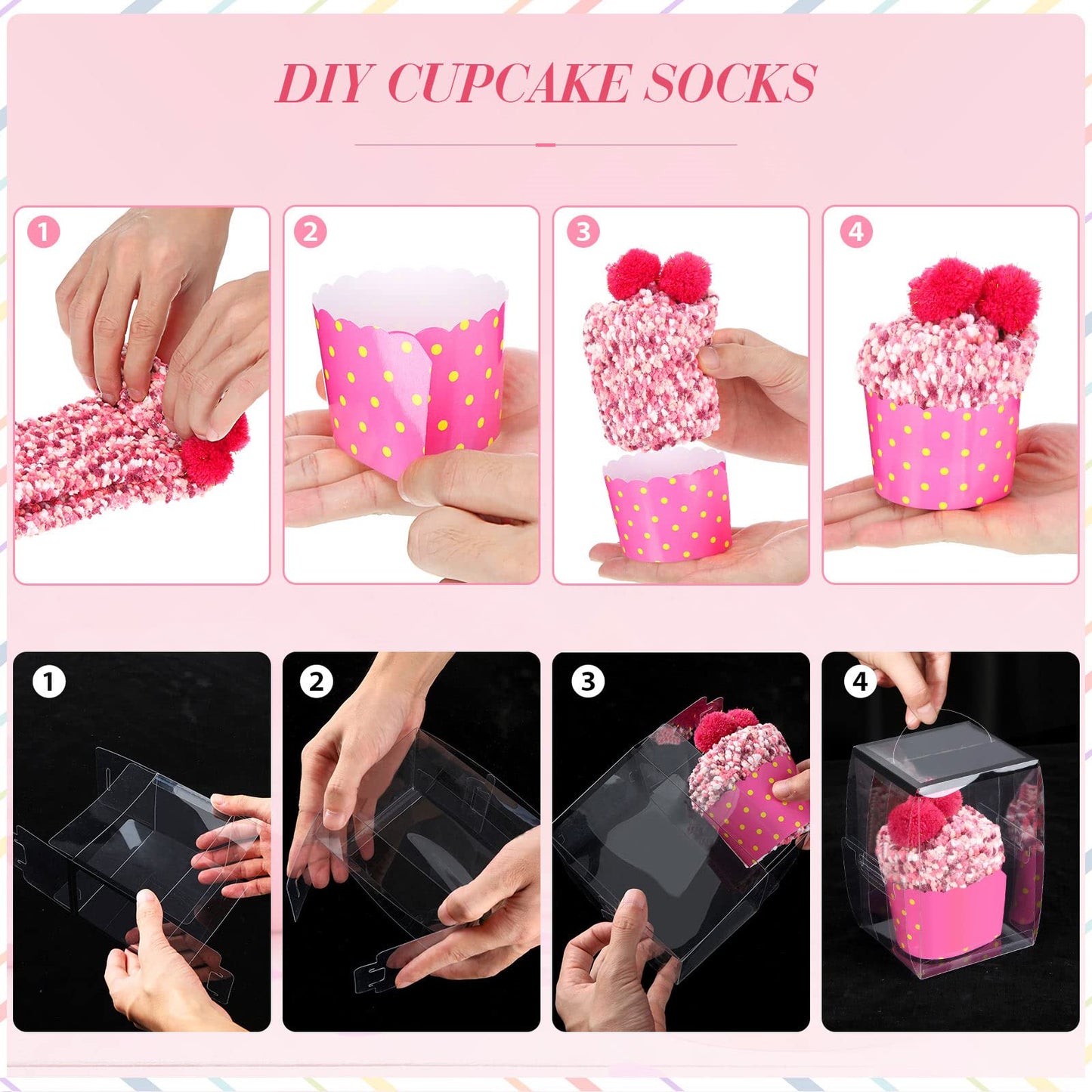 Hicarer 9 Pairs Valentine Cupcake Socks Gift for Women Girl Stocking Stuffers Christmas Gifts Fuzzy Fluffy Sock