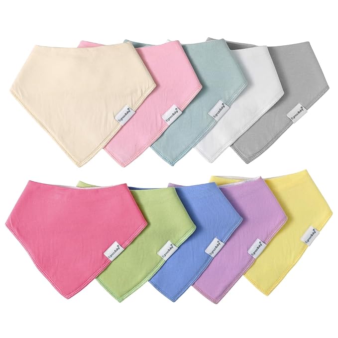 Baby Bandana Drool Bibs for Girls,Super Absorbent Triangle Baby Bibs for Drooling and Teething,100% Cotton Soft for Infant,Newborn 10Pack