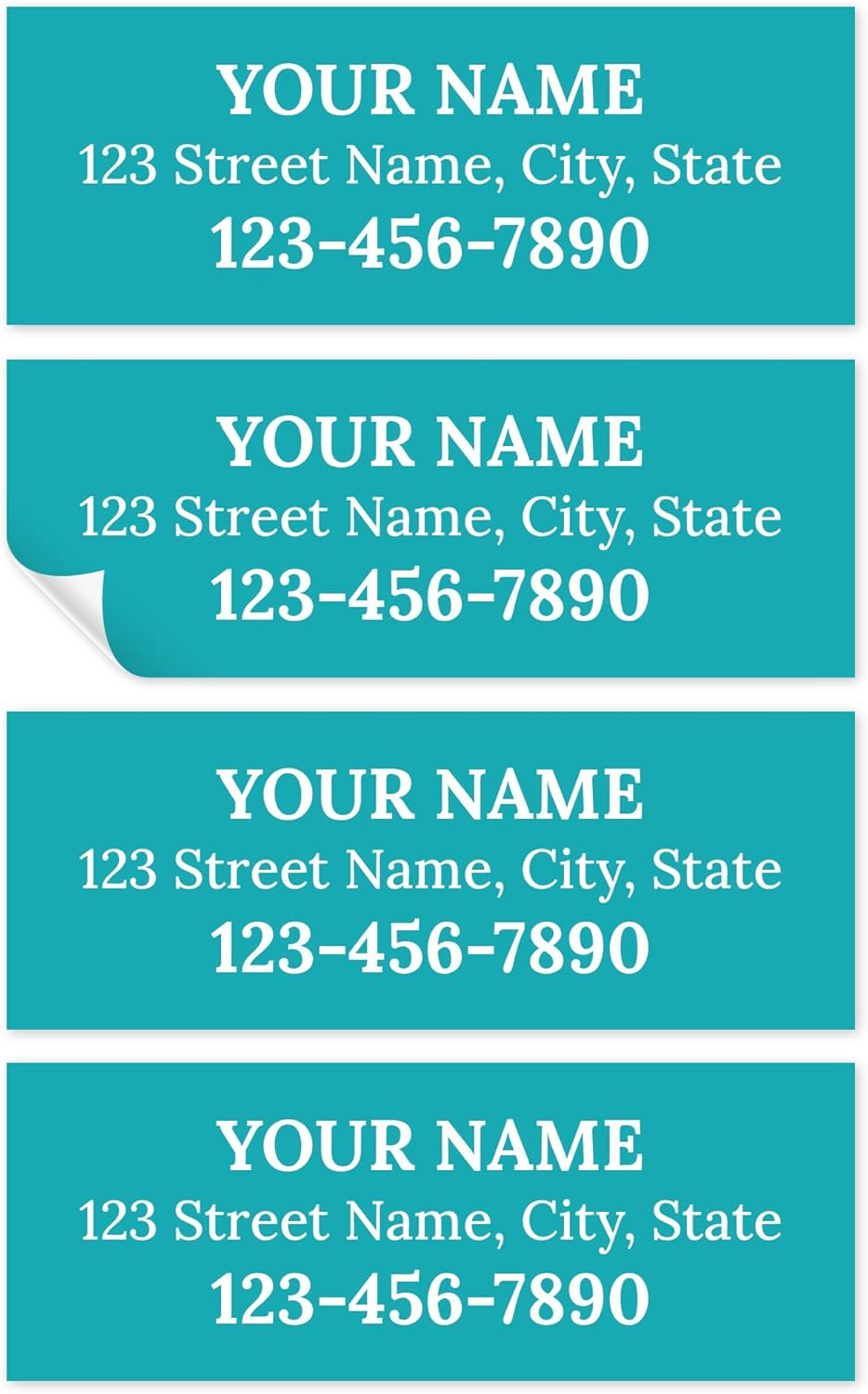 Custom Teal Golf Club ID Labels, Personalized Golf Club Name Sticker,0.75x2 Inches, Set of 30, 4 Mil Vinyl Decal Stickers Weather Resistant, Made in USA by My Sign Center