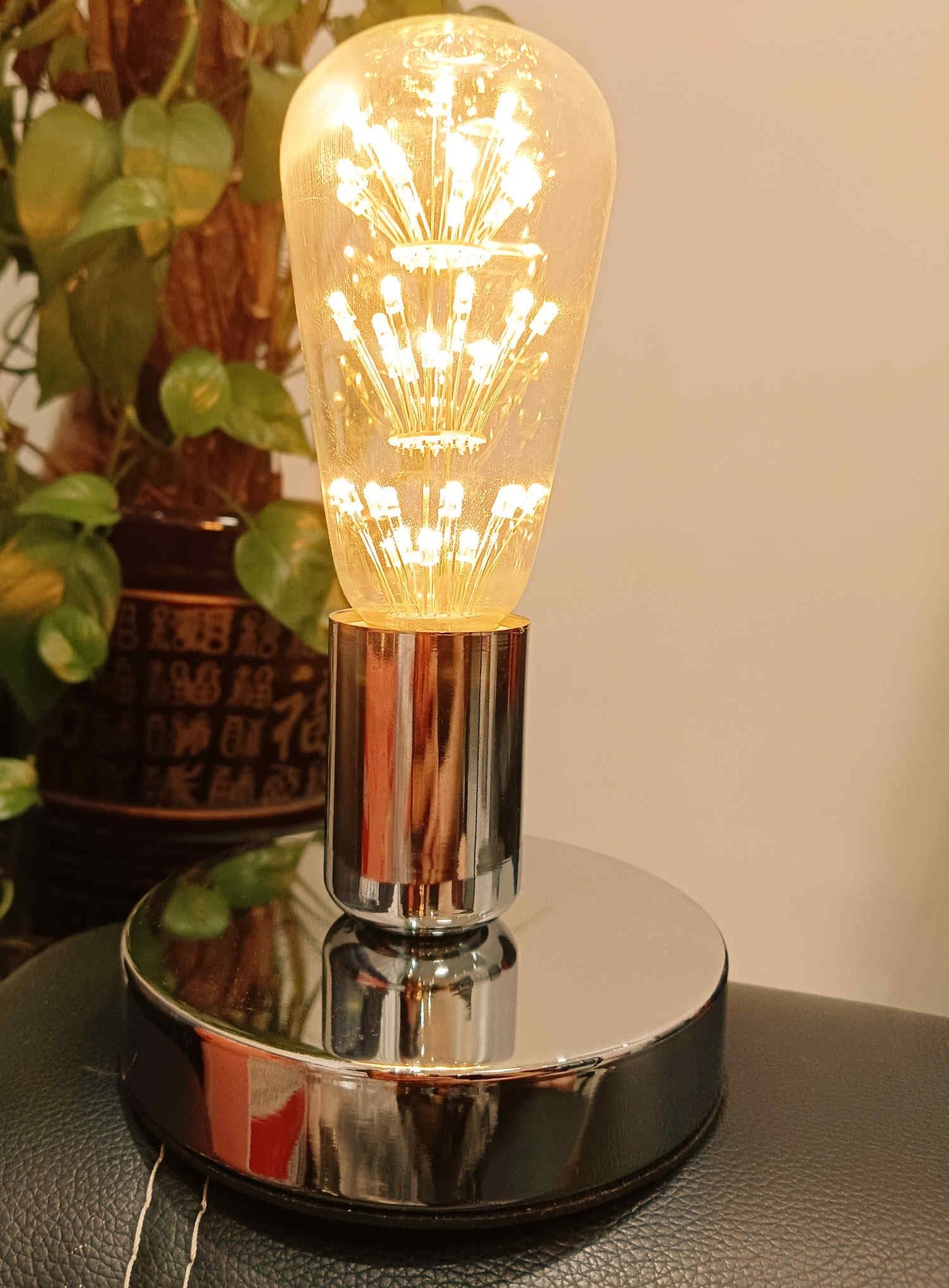 YUANKANG Edison Desk Lamp, Vintage Table Lamp, Metal, Silver, E26/E27, Industrial Retro Design, Model YKDTTDY
